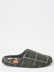 FatFace Green Jamieson Check Slippers - Image 1 of 3