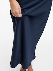 VILA Blue Midi Slip Skirt - Image 3 of 4