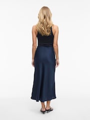 VILA Blue Midi Slip Skirt - Image 4 of 4