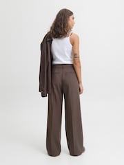 JJXX Brown Wide Leg Pinstripe Tailered Trousers - Image 2 of 7