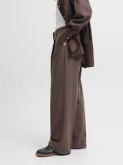 JJXX Brown Wide Leg Pinstripe Tailered Trousers - Image 3 of 7