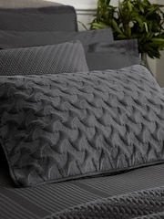 Bedeck of Belfast Charcoal Grey 100% Cotton Velvet Mansa Cushion - Image 4 of 6