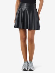 NOISY MAY Black Coated Flared Mini Skirt - Image 1 of 12