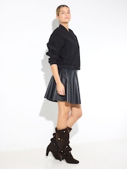 NOISY MAY Black Coated Flared Mini Skirt - Image 5 of 12
