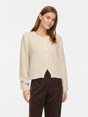VILA Birch/Cream Knitted Button Jacket - Image 3 of 6