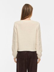 VILA Birch/Cream Knitted Button Jacket - Image 4 of 6