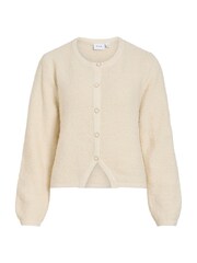 VILA Birch/Cream Knitted Button Jacket - Image 5 of 6