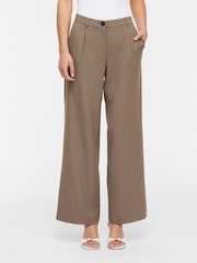 VILA Brown Wide Leg Tailored Trousers - Image 1 of 3
