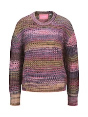 JJXX Purple Striped Space-Dye Crew Neck Knit Jumper - Image 3 of 4