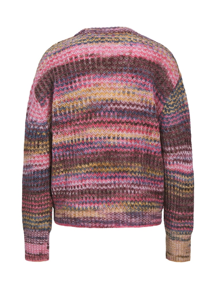 JJXX Purple Striped Space-Dye Crew Neck Knit Jumper - Image 4 of 4 JJXX Purple Striped Space-Dye Crew Neck Knit Jumper - Image 4 of 4