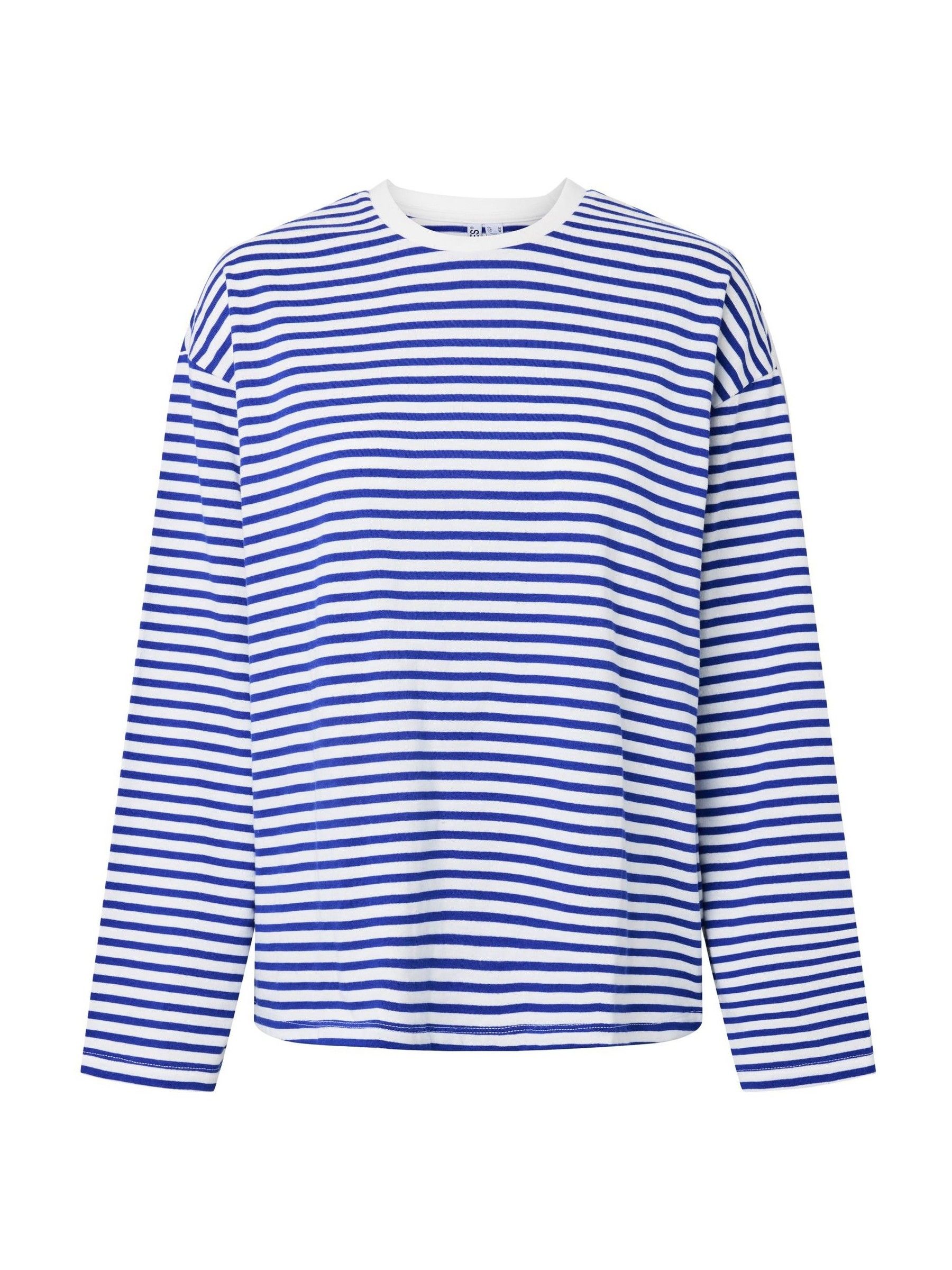 Buy PIECES White and Blue Long Sleeve Jersey Relaxed Top from Next USA