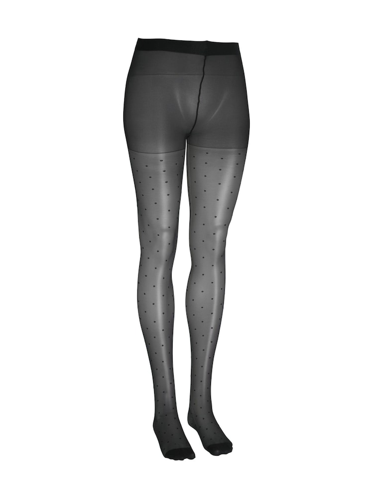 JJXX Black Polka Dot Print 20 Den Tights 2 Pack - Image 2 of 4 JJXX Black Polka Dot Print 20 Den Tights 2 Pack - Image 2 of 4