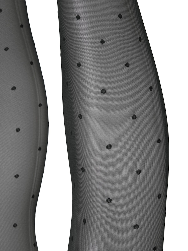JJXX Black Polka Dot Print 20 Den Tights 2 Pack - Image 4 of 4 JJXX Black Polka Dot Print 20 Den Tights 2 Pack - Image 4 of 4
