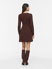 VILA Brown Cable Knit Mini Dress - Image 2 of 4