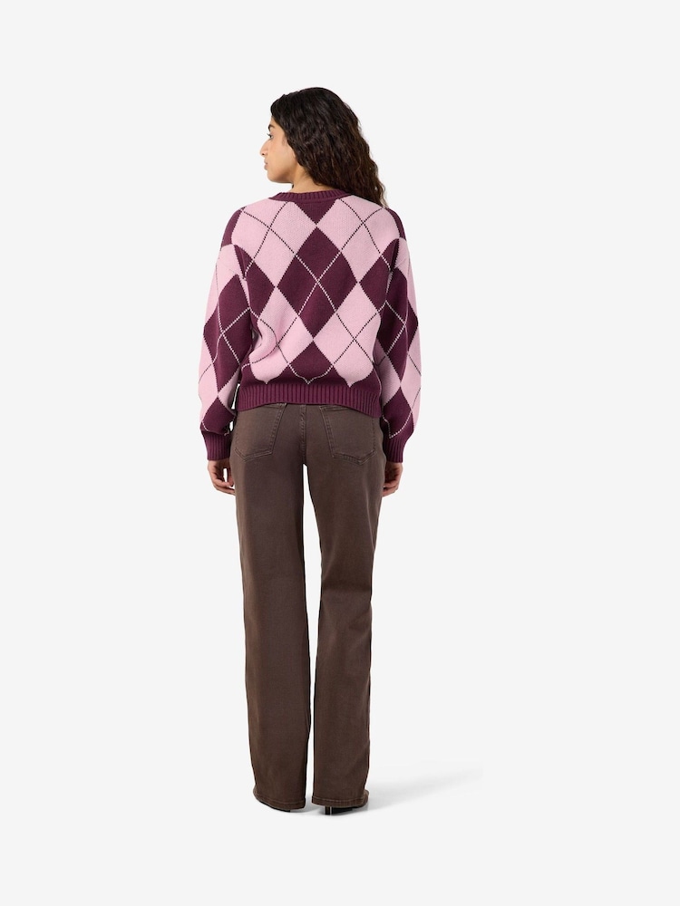 NOISY MAY Argyle Knit Jumper - Image 2 sur 6