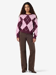 NOISY MAY Argyle Knit Jumper - Image 3 sur 6