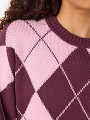 NOISY MAY Argyle Knit Jumper - Image 5 sur 6