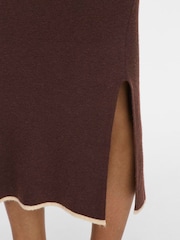 VILA Brown Long-Sleeve Knitted Midi Dress - Image 5 of 5