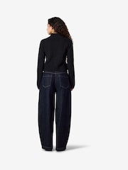 NOISY MAY Black Double Zip Mockneck Knitted Cardigan - Image 3 of 6