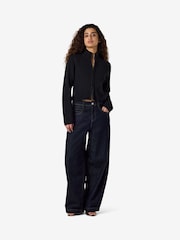 NOISY MAY Black Double Zip Mockneck Knitted Cardigan - Image 4 of 6