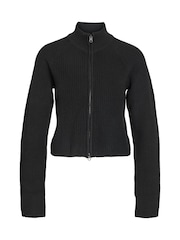 NOISY MAY Black Double Zip Mockneck Knitted Cardigan - Image 6 of 6