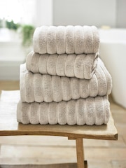The Lyndon Company Stone Ribbleton 100% Cotton Plush Ribbed Towel - Image 1 of 2