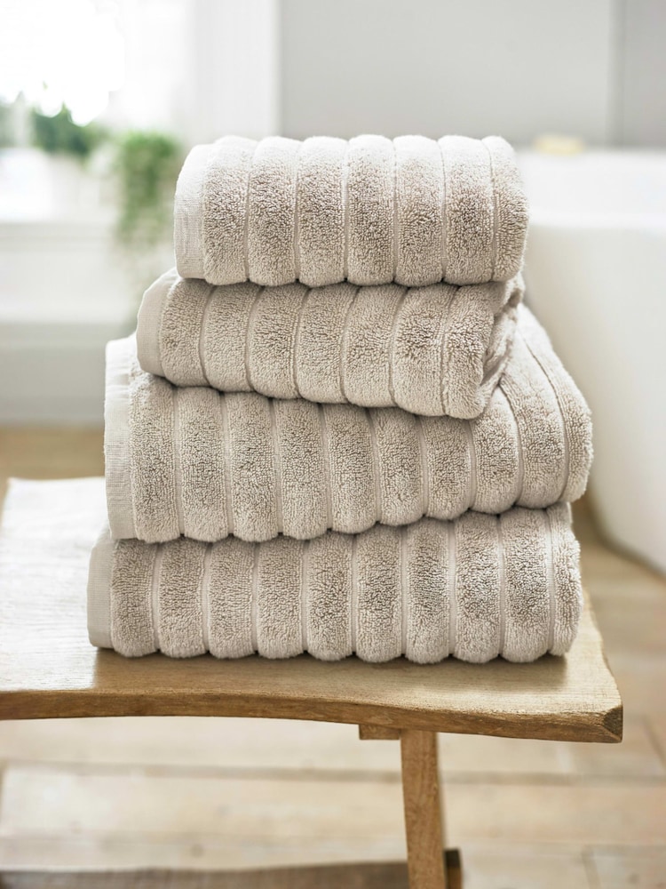 The Lyndon Company Stone Ribbleton 100% Cotton Plush Ribbed Towel - Image 1 of 2 The Lyndon Company Stone Ribbleton 100% Cotton Plush Ribbed Towel - Image 1 of 2