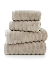 The Lyndon Company Stone Ribbleton 100% Cotton Plush Ribbed Towel - Image 2 of 2