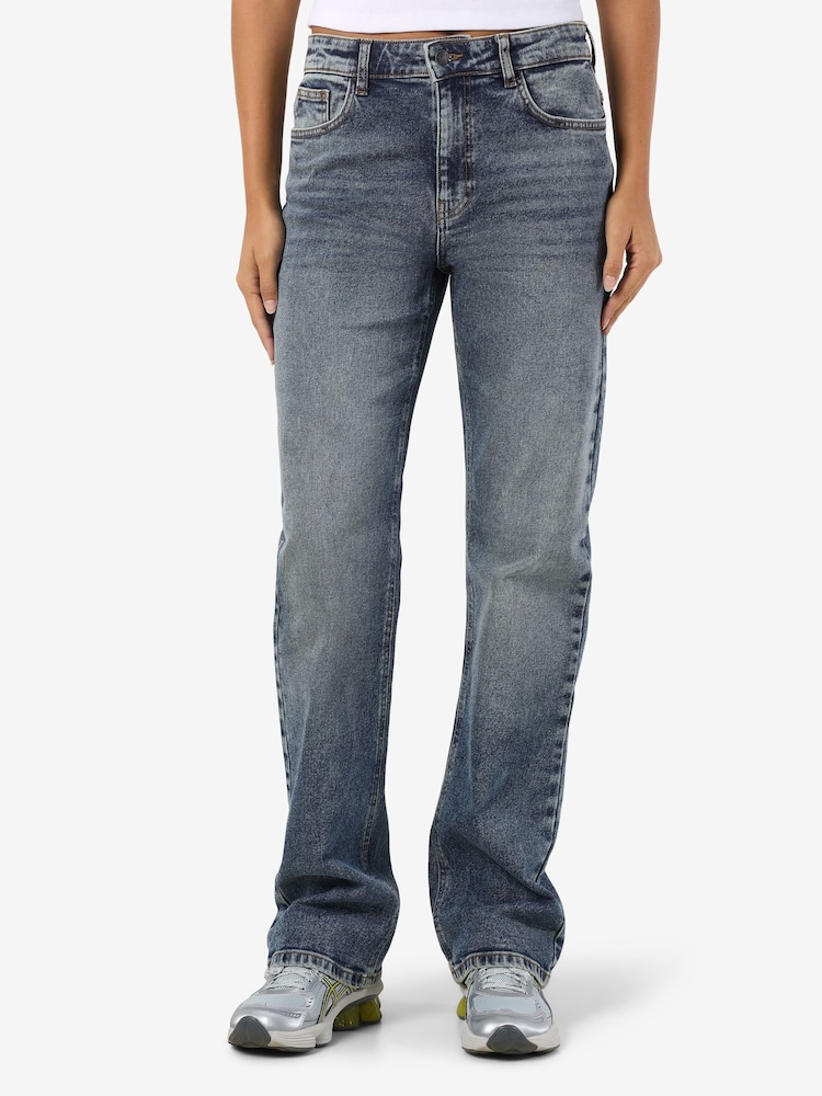 NOISY MAY Blue Straight Leg Denim Jeans - Image 1 of 8 NOISY MAY Blue Straight Leg Denim Jeans - Image 1 of 8
