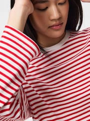 PIECES White Long Sleeve Jersey Relaxed Top - Image 4 of 6
