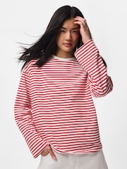 PIECES White Long Sleeve Jersey Relaxed Top - Image 6 of 6