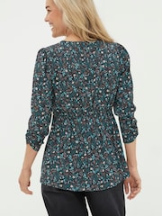 FatFace Black Kinsey Evergreen Blouse - Image 2 of 6