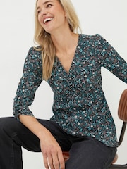FatFace Black Kinsey Evergreen Blouse - Image 3 of 6