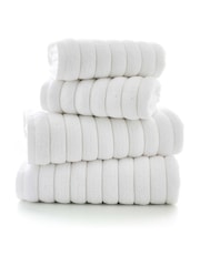 The Lyndon Company White Ribbleton 100% Cotton Plush Ribbed Towel - Image 2 of 2