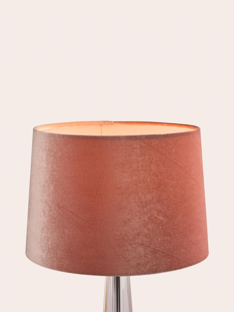 Laura Ashley Pink Velvet Empire Drum Easyfit Nigella Lamp Shade - Image 1 of 8