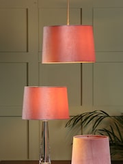 Laura Ashley Pink Velvet Empire Drum Easyfit Nigella Lamp Shade - Image 3 of 8