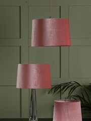 Laura Ashley Pink Velvet Empire Drum Easyfit Nigella Lamp Shade - Image 4 of 8