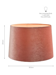 Laura Ashley Pink Velvet Empire Drum Easyfit Nigella Lamp Shade - Image 8 of 8