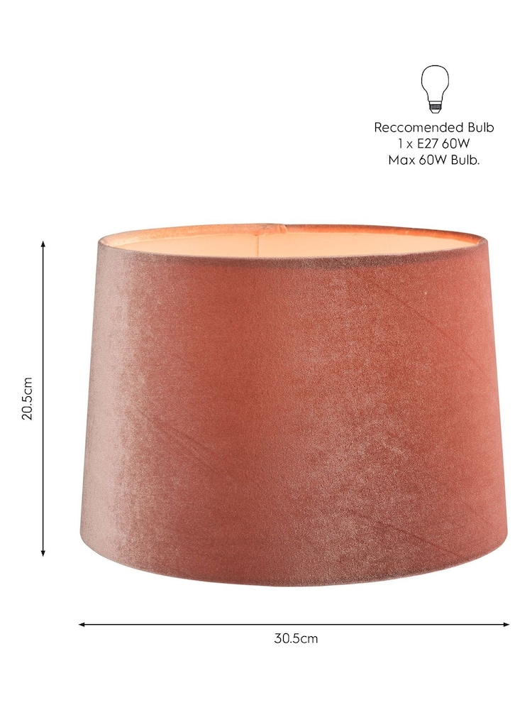 Laura Ashley Pink Velvet Empire Drum Easyfit Nigella Lamp Shade - Image 8 of 8