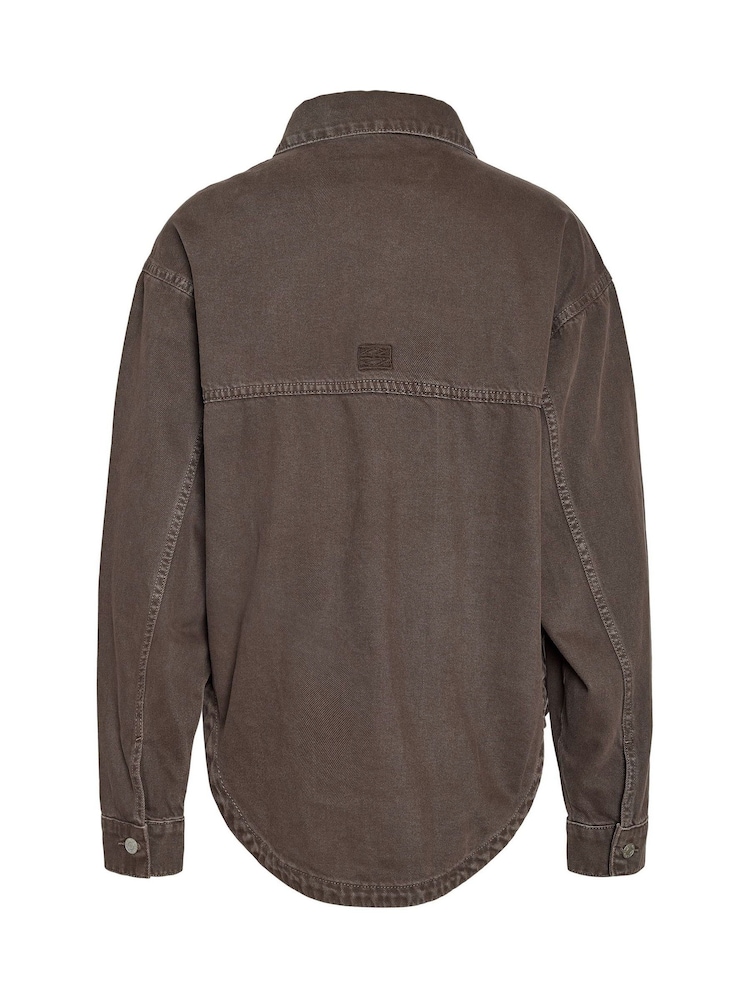 NOISY MAY Brown Denim Relaxed Shacket - Image 12 of 12 NOISY MAY Brown Denim Relaxed Shacket - Image 12 of 12