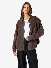 NOISY MAY Brown Denim Relaxed Shacket - Image 8 of 12