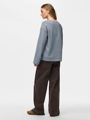 Albastru - PIECES Long Sleeve Jersey Relaxed Top - Imaginea 2 din 8