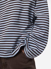 Albastru - PIECES Long Sleeve Jersey Relaxed Top - Imaginea 4 din 8