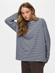 Albastru - PIECES Long Sleeve Jersey Relaxed Top - Imaginea 5 din 8