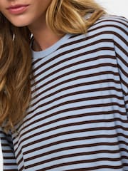 Albastru - PIECES Long Sleeve Jersey Relaxed Top - Imaginea 6 din 8