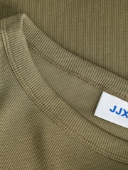 JJXX Green 3/4 Sleeve Boatneck Fitted Top - Image 4 of 5