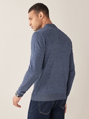 Blue Regular Knitted Long Sleeve Polo Shirt - Image 2 of 6