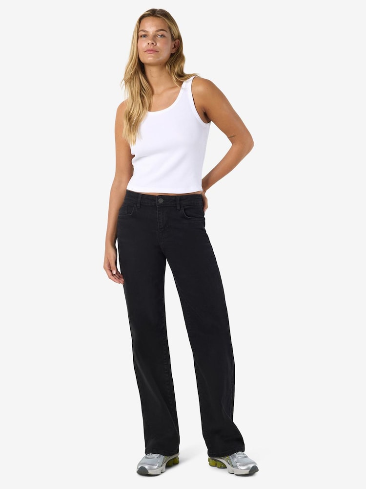 NOISY MAY Black Straight Leg Denim Jeans - Image 1 of 8 NOISY MAY Black Straight Leg Denim Jeans - Image 1 of 8