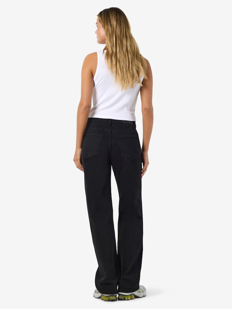 NOISY MAY Black Straight Leg Denim Jeans - Image 2 of 8 NOISY MAY Black Straight Leg Denim Jeans - Image 2 of 8