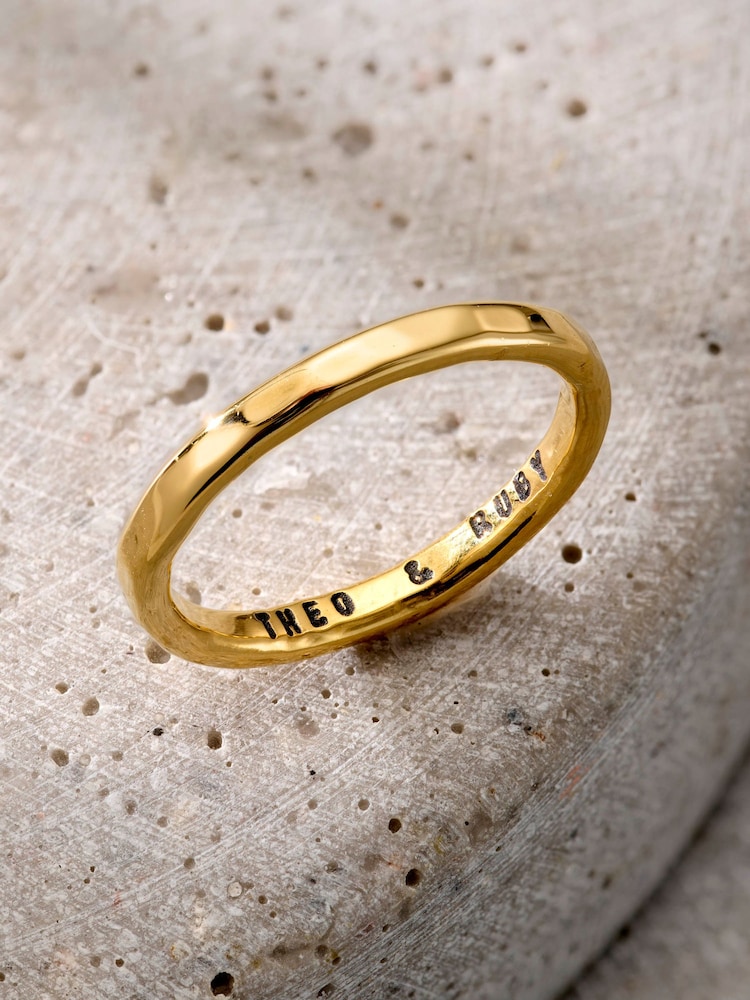 Posh Totty Designs Plated Personalised Stacker Ring - Image 1 of 3 Posh Totty Designs Plated Personalised Stacker Ring - Image 1 of 3